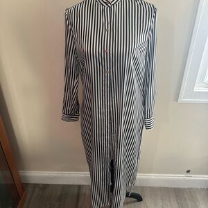 Ralph Lauren black and white satin shirt dress